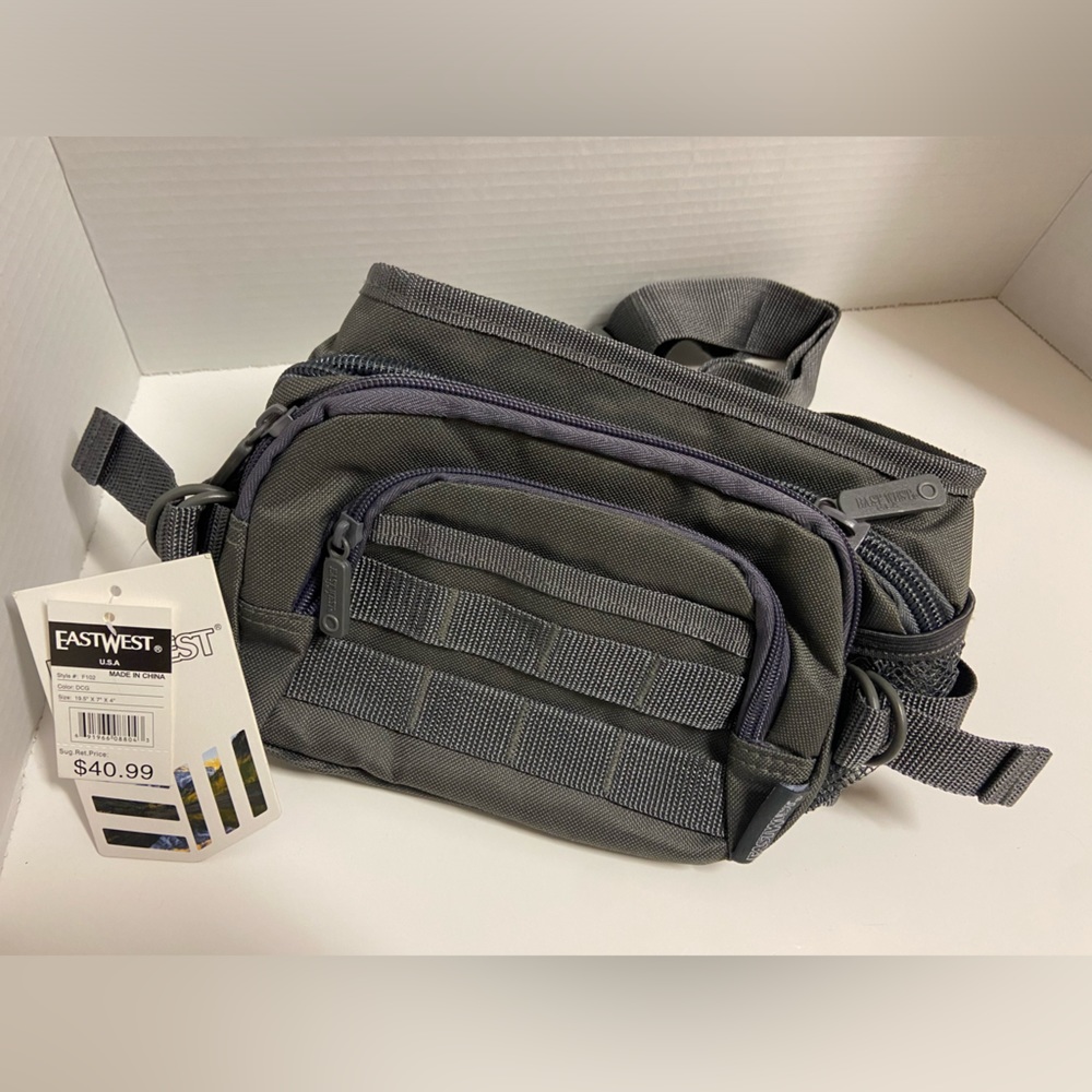 EastWest Waist Belt Bag Gray Camp Hike Utility Fanny Pack NWT Waist 40” F102